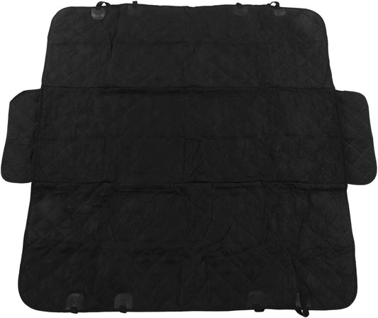 Black Foldable Dog Car Seat Cover Pet Back Seat Extender