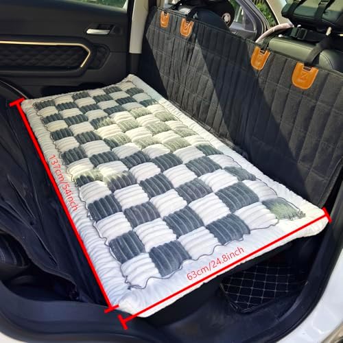Backseat Pet Bed Mat, Truck Plaid Dog Bed for Car Back