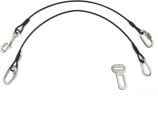 Dog Car Seat Belt Restraint, 2 Pack Proof Steel Cable