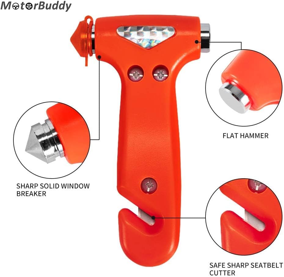 2-Pack Car Safety Hammer Seatbelt Cutter, Auto Emergency