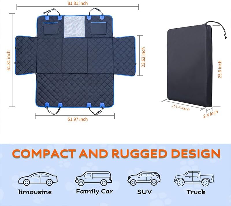 Hard Bottom Car Seat Cover for Dogs,Waterproof Dog Seat