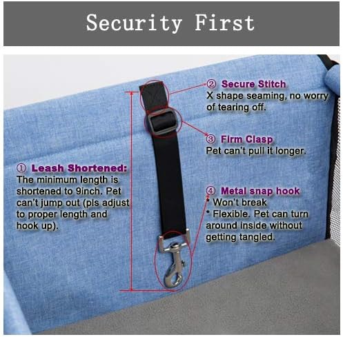 Pet Car Seat, Sturdy Reinforced Structure, Shortened Leash