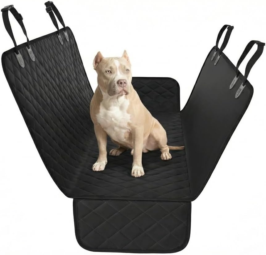 Black Standard Dog Car Hammock Back Seat Cover, Waterproof