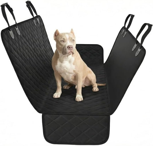 Black Standard Dog Car Hammock Back Seat Cover, Waterproof