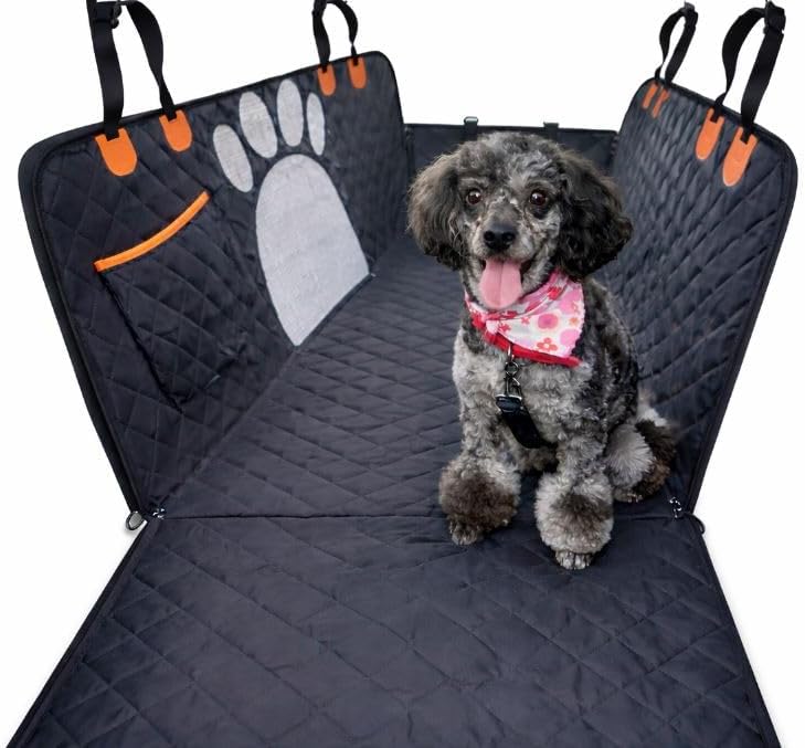 4-in-1 Convertible Dog Car Seat Cover, Waterproof Back Seat