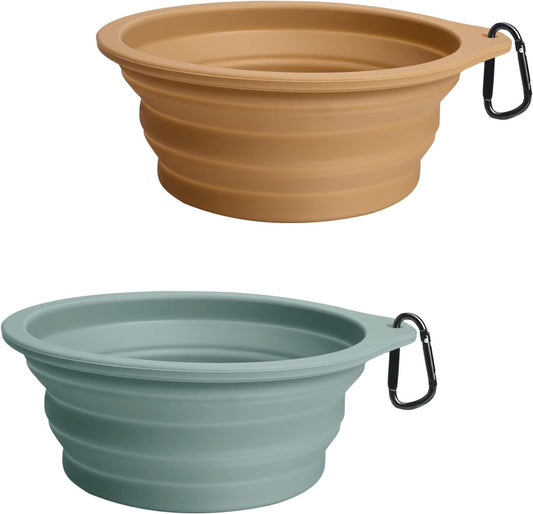 2-Pack Silicone Collapsible Dog Bowls, BPA Free Dishwasher