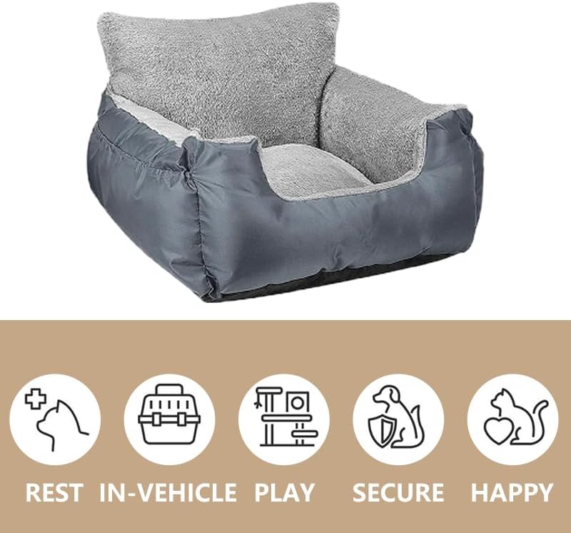 Dog Car Seat for Small Dogs, Fully Detachable and Washable