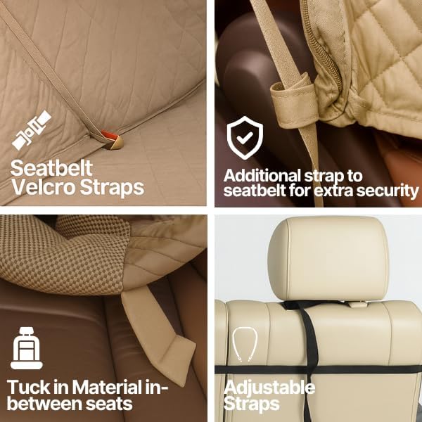 Deluxe Quilted and Padded Dog Pet Car Single Seat Cover
