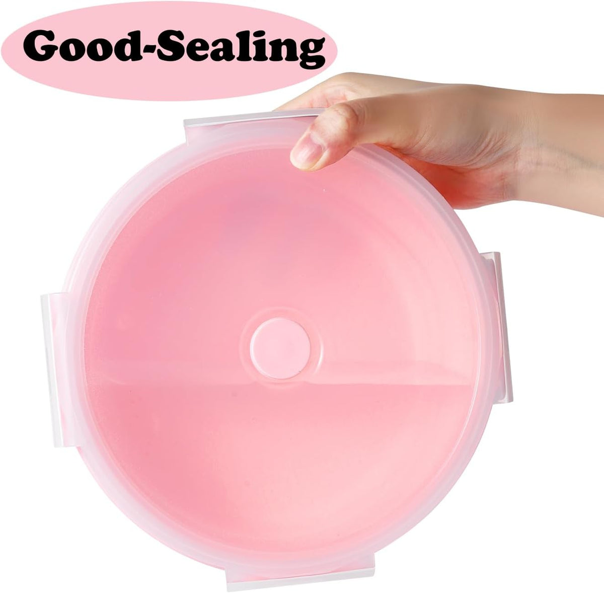 Joyinjojo Collapsible Dog Bowls with Lids, 2 Pack Portable Travel Dog Bowls for Small Medium Large Dogs, Silicone Foldable Outdoor Dog Cat Food Water Bowls for Camping Hiking Road Trip, Pink 17 oz