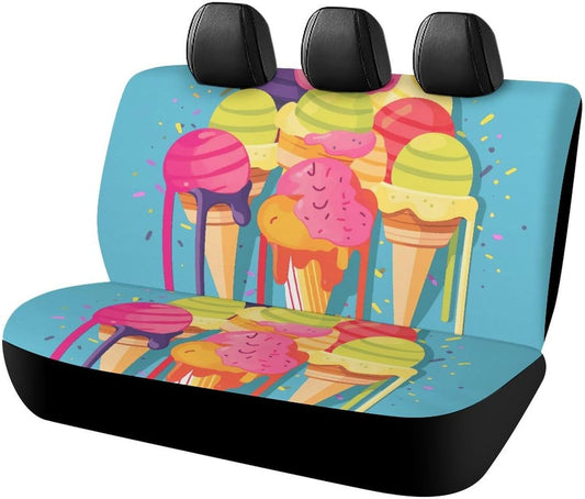 Colorful Ice Cream Dog Car Seat Covers Waterproof Truck