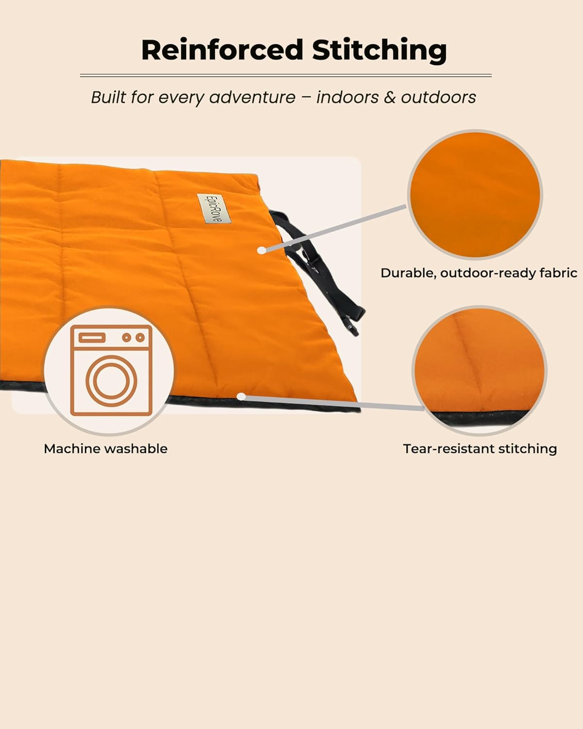 RovePad Trail Dog Bed Mat 43"x27" – Waterproof Non Slip