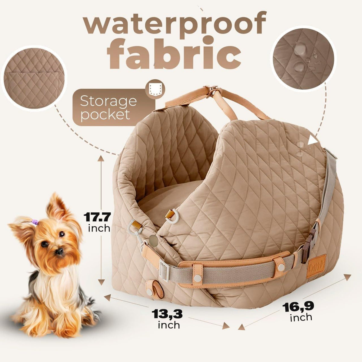 Dog Car Seat for Small Dogs, Pet Seats for Cars with