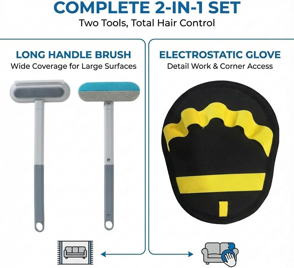 Pet Hair Remover Set, 3-in-1 Pet Hair Remover Brush with