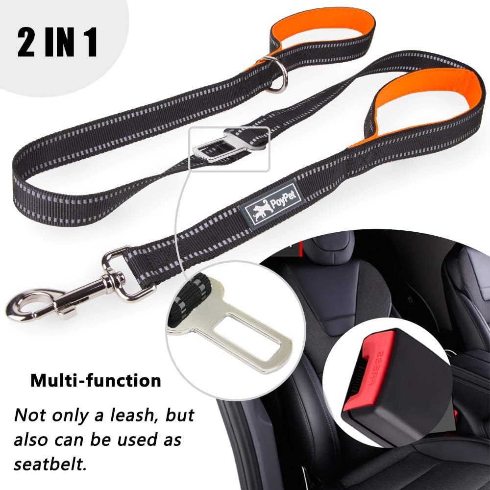 5 Feet Heavy Duty Dog Leash - Car Seat Belt