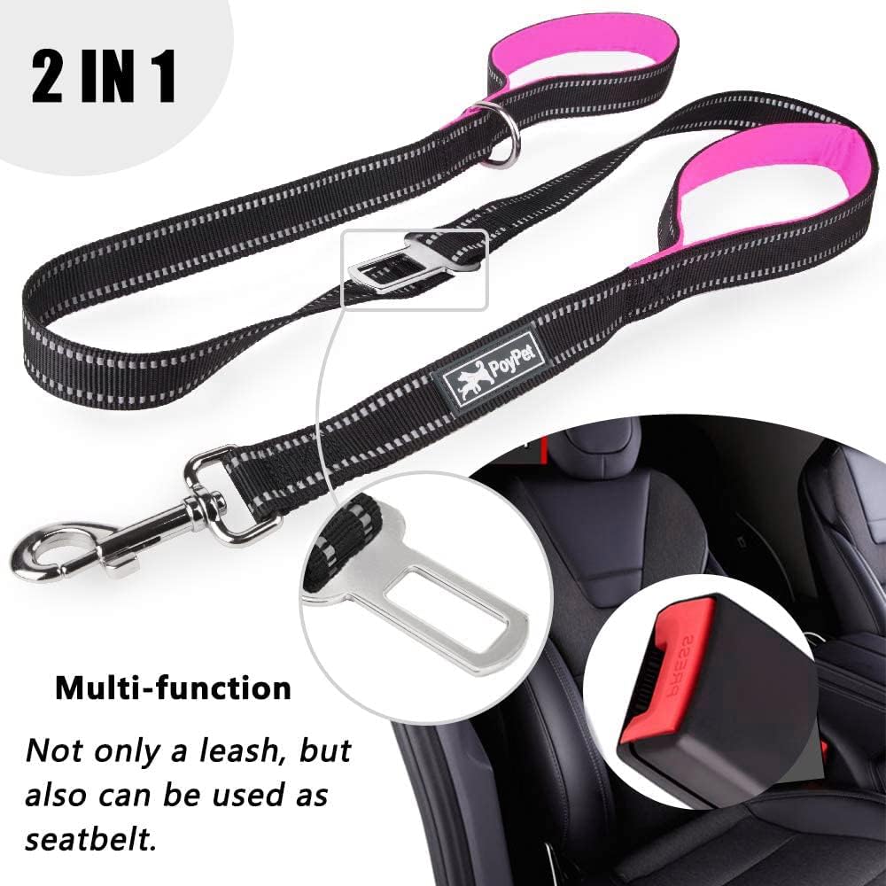 5 Feet Heavy Duty Dog Leash - Car Seat Belt