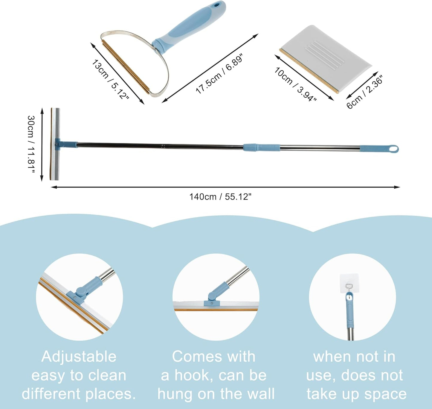 Pet Hair Removal Tool, Retractable Dog Hair Remover, Carpet