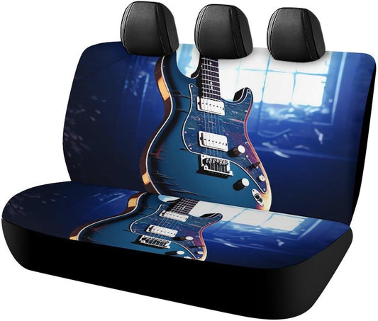 Blue Guitar Dog Car Seat Covers Waterproof Truck Back Seat