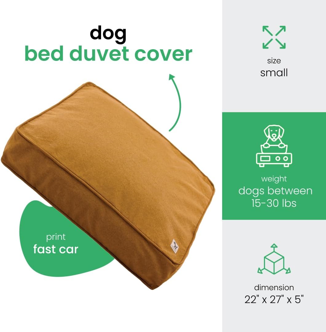 Fast Car Dog Bed Duvet Cover, GOTS-Certified 100% Cotton