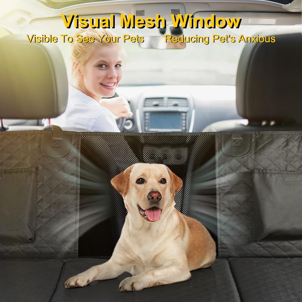 6 in 1 Car Seat Cover for Back Seat, 60/40 Split, with Mesh