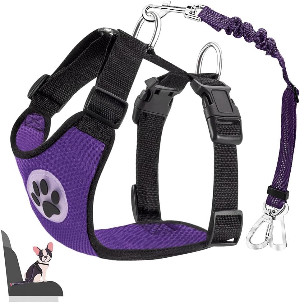 Dog Seat Belt for Car, Adjustable Dog Car Harness , Soft