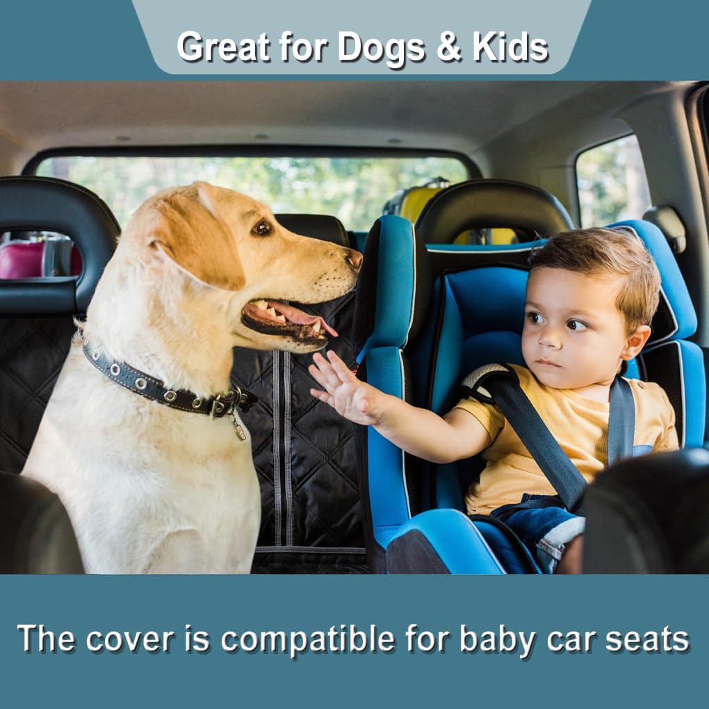 Bench Car Seat Cover for Dogs, Waterproof Rear Seat