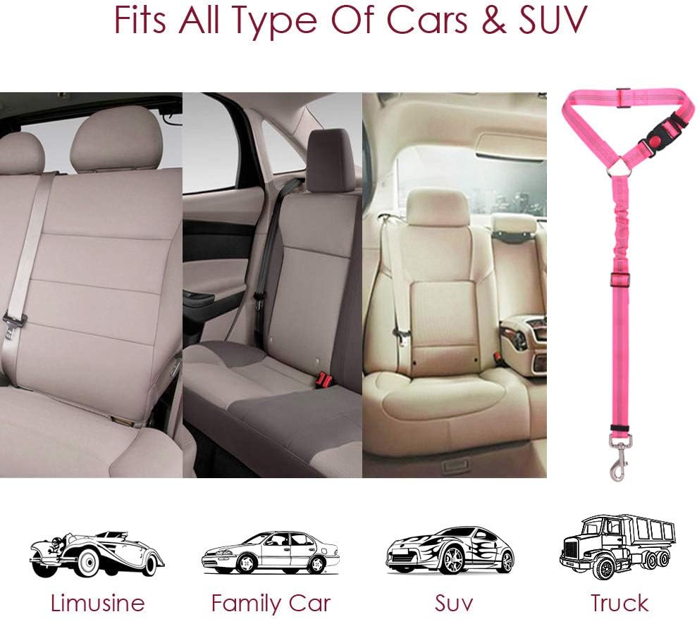 Dog Car Seat Belt, 2 Pack Headrest Restraint Seatbelt