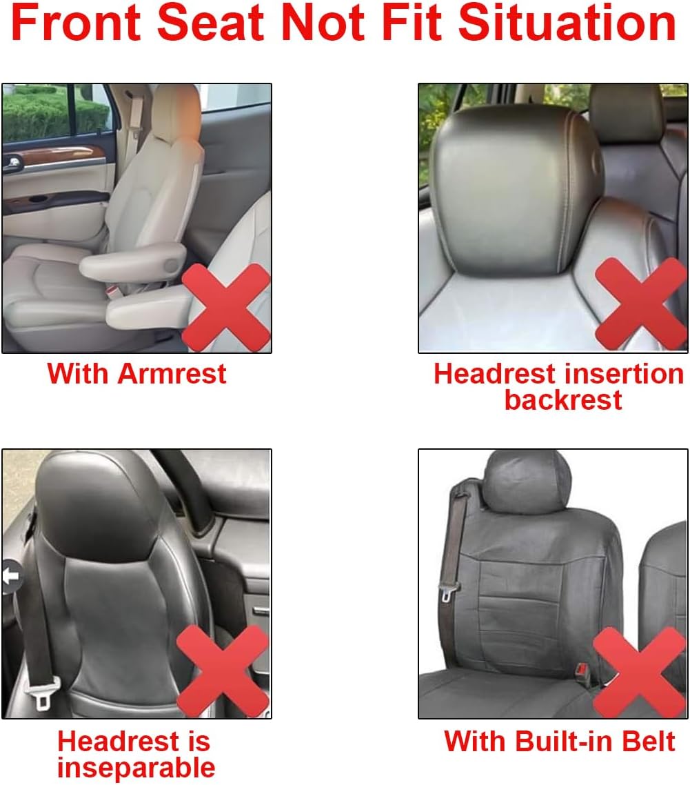 BESULEN Front Car Seat Covers, 2 Pcs Polyester Bucket Seat Protectors, Soft and Breathable, Premium Sporty Automotive Seat Cushions, Universal Auto Interior Accessories (Black)