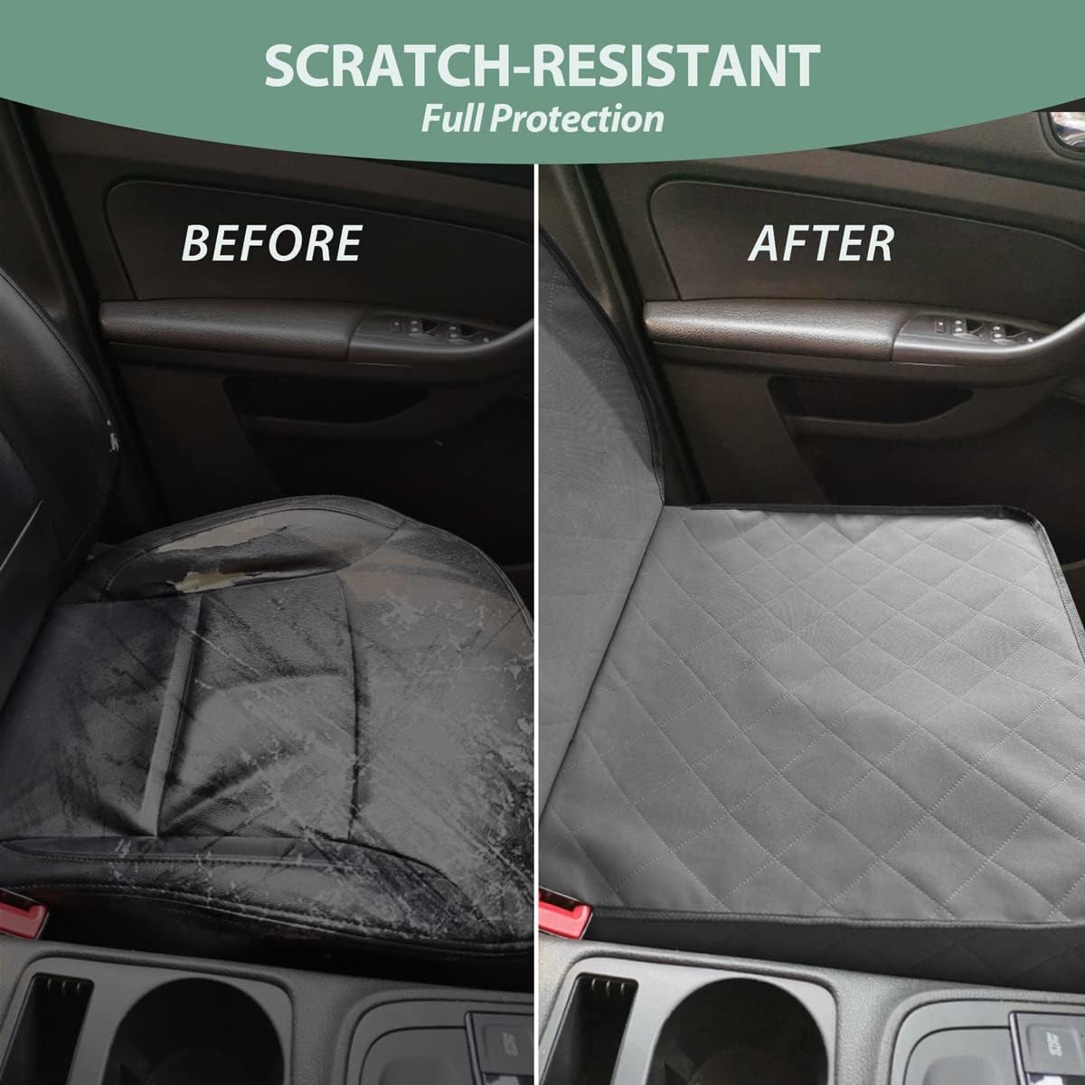 Dog Car Front Seat Cover with Side Flaps & Buckle Straps