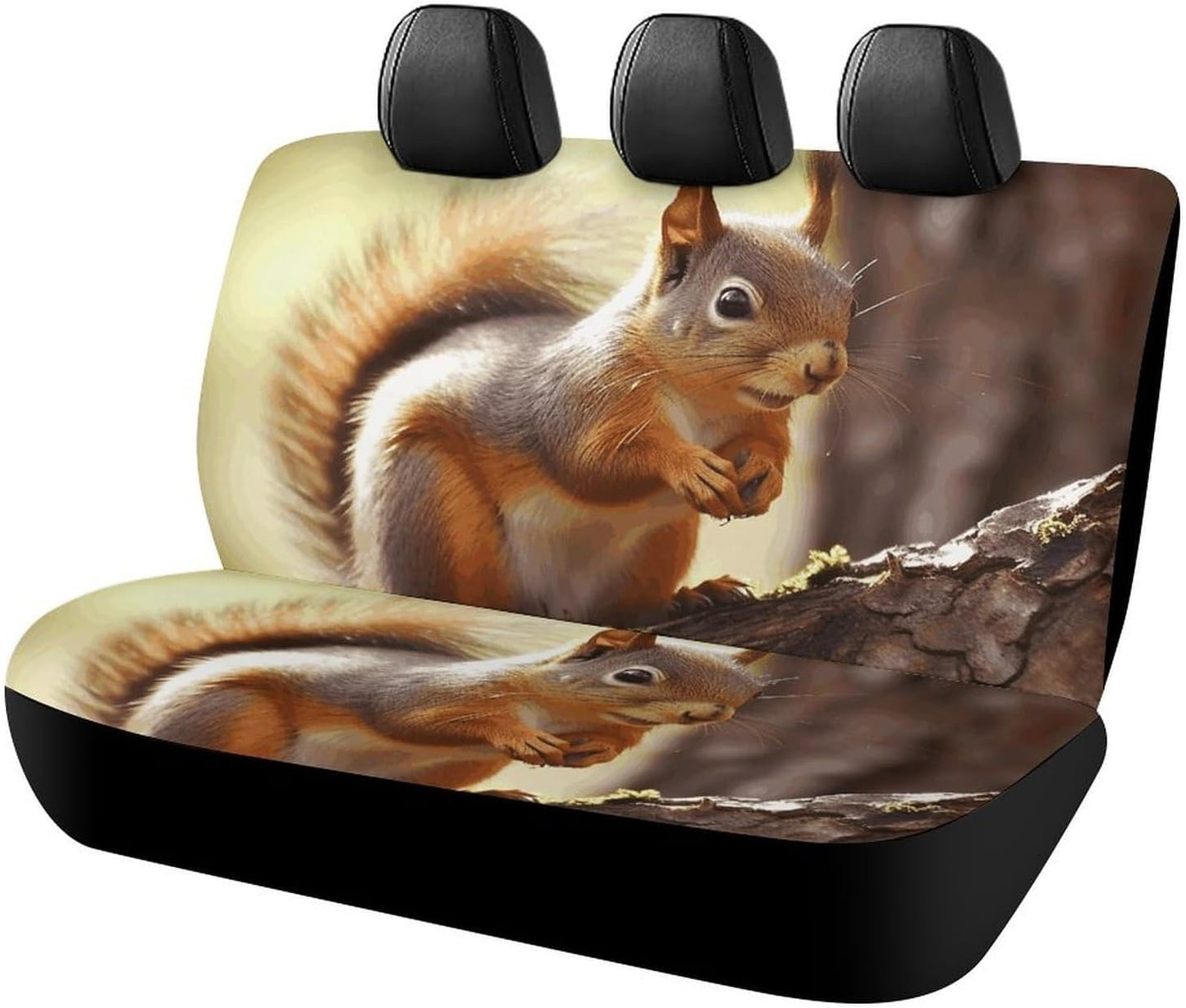 Funny Squirrel Dog Car Seat Covers Waterproof Truck Back