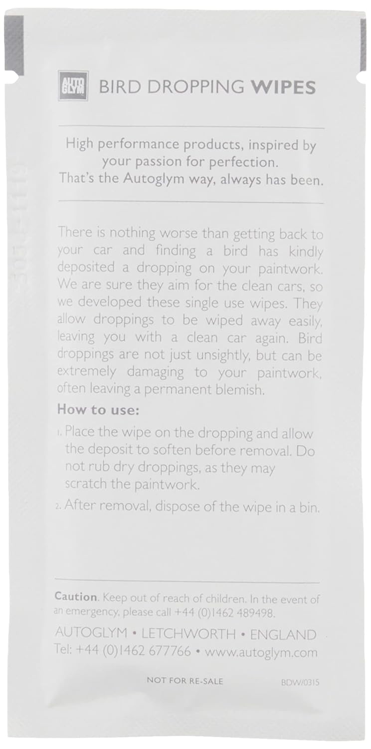 Bird Dropping Wipes, x10 - Car Cleaning Wipes Offer A