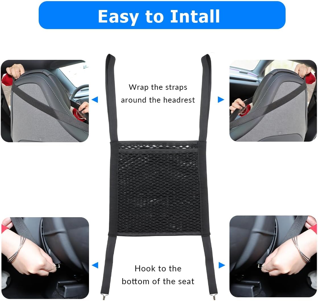 Car Mesh Organizer Car Barrier for Dogs Console Storage Net