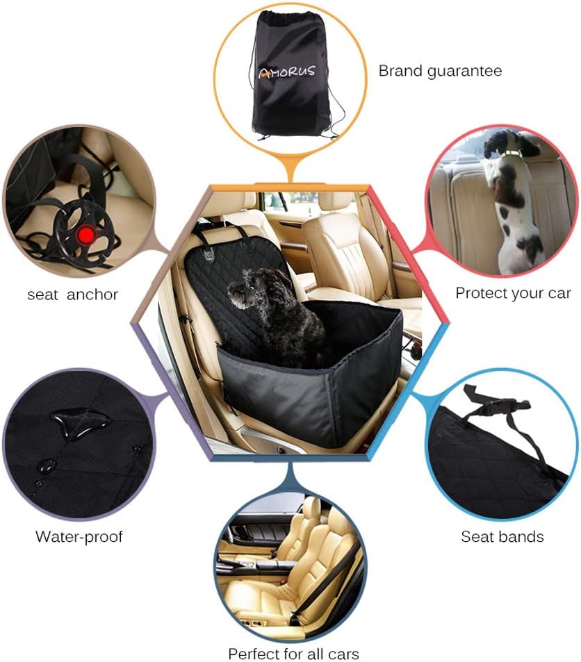 2-in-1 Dog Car Seat Cover Pet Car Hammock Waterproof Cat