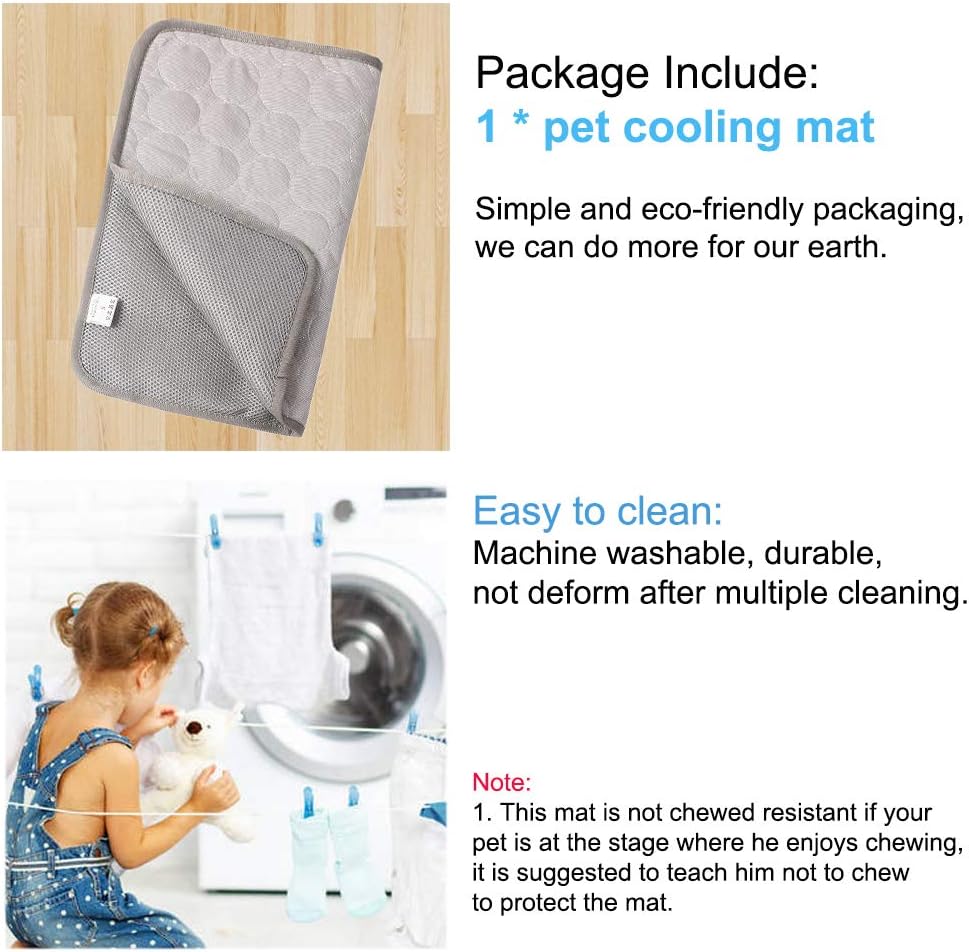 Coppthinktu Dog Cooling Mat for Dogs Self Cooling, Summer Dog Cooling Pad for Small Medium Large Dogs Cats, Pet Ice Silk Blankets Sleeping Mat, Outdoor Dog Self Cooling Crate Mats Washable Portable