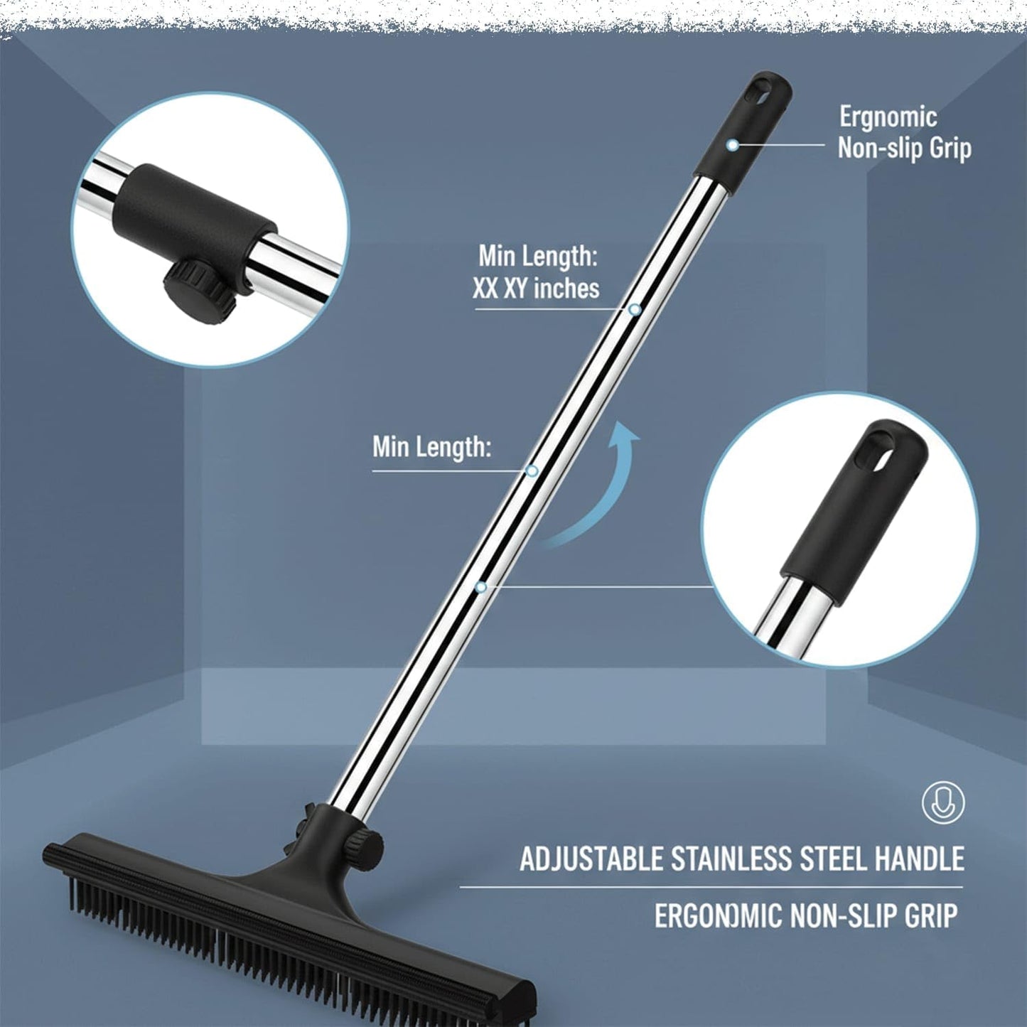 – 3 in 1 Pet Hair Removal Pro Life Carpet Rake with