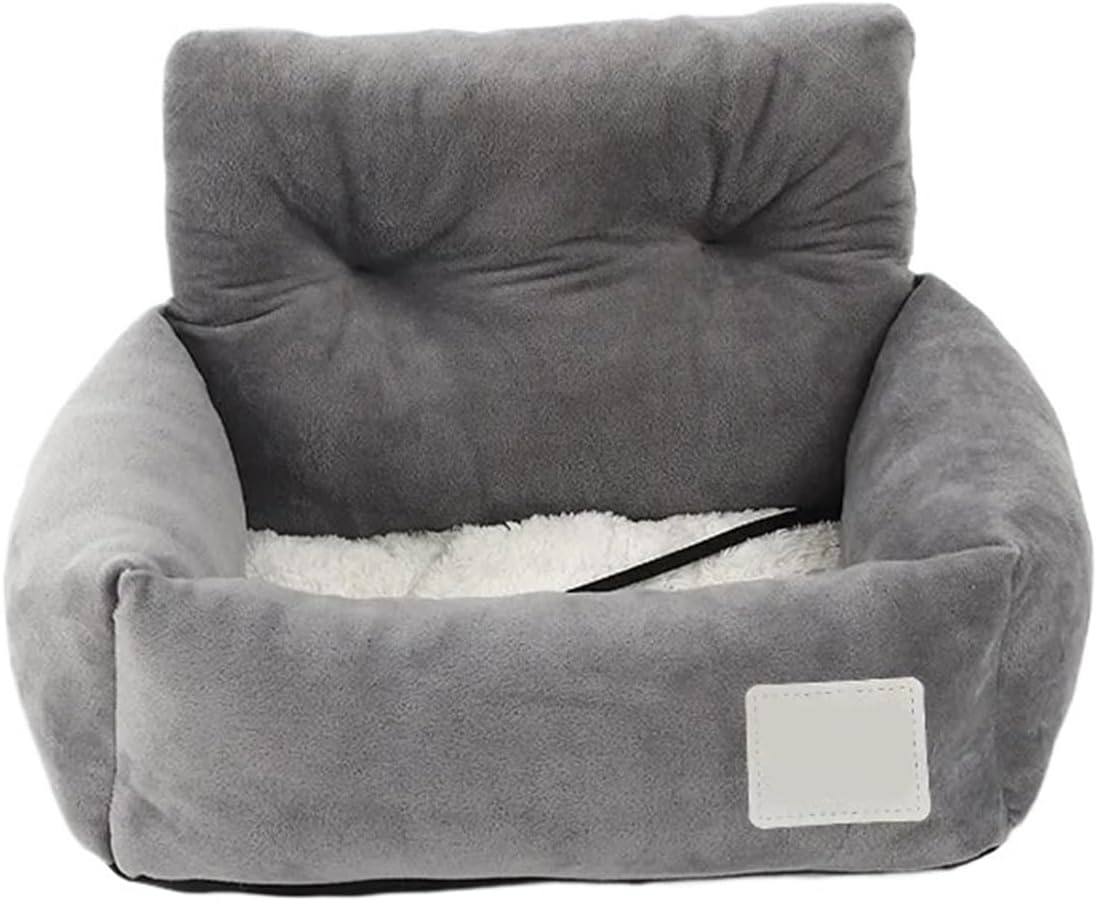 Gray Pet Car Seat for Dogs Cats, Comfortable & Secure