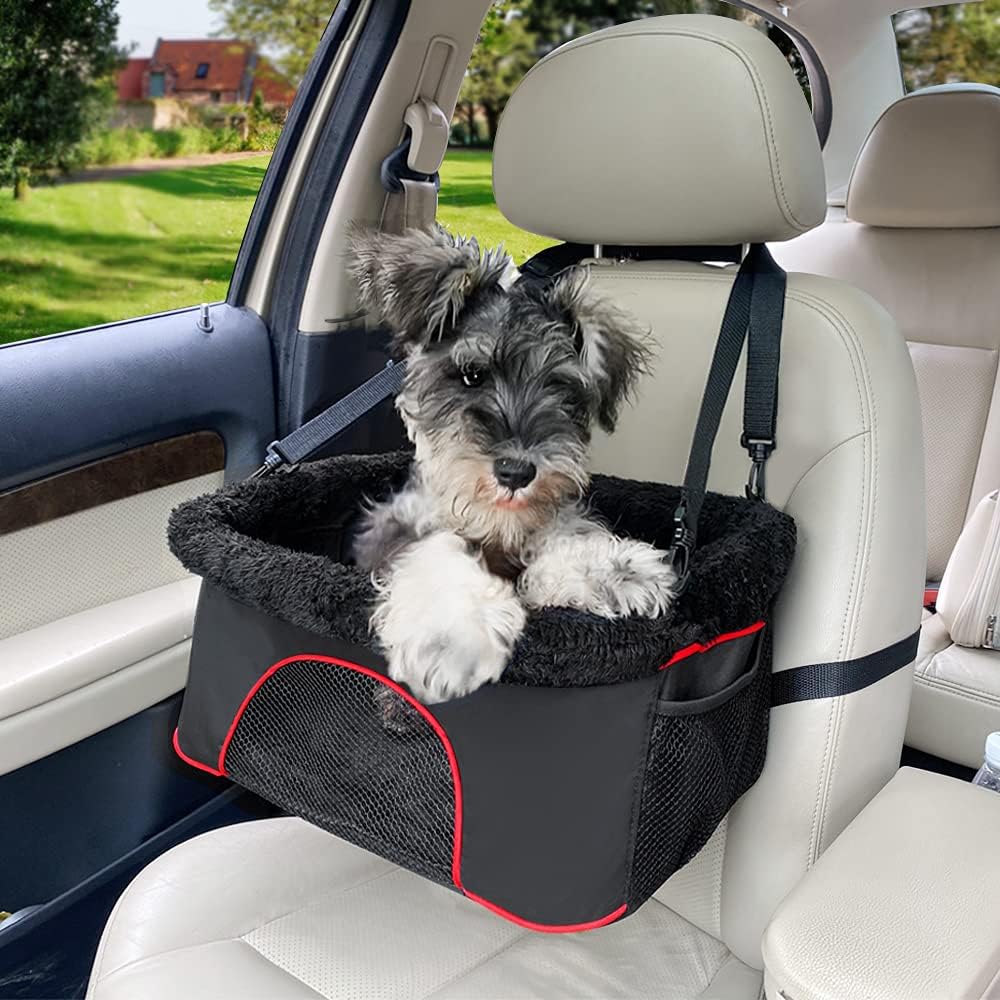 Deluxe Dog Booster Seat with Height-Adjustable Foldable