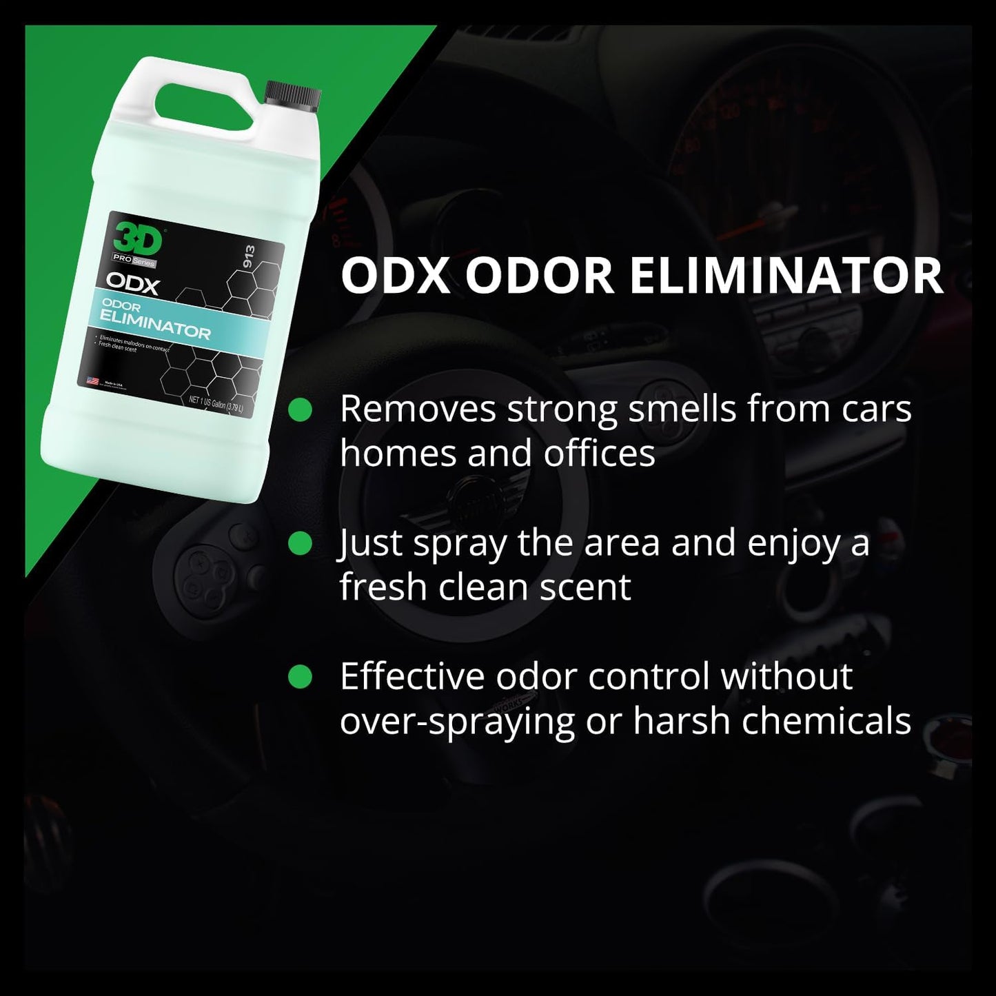 Automotive Odor Eliminator - Deodorizes Pet, Food, Smoke, &