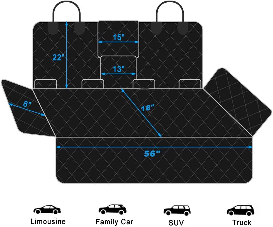 Dog Car Back Seat Cover Waterproof Heavy Duty and Nonslip