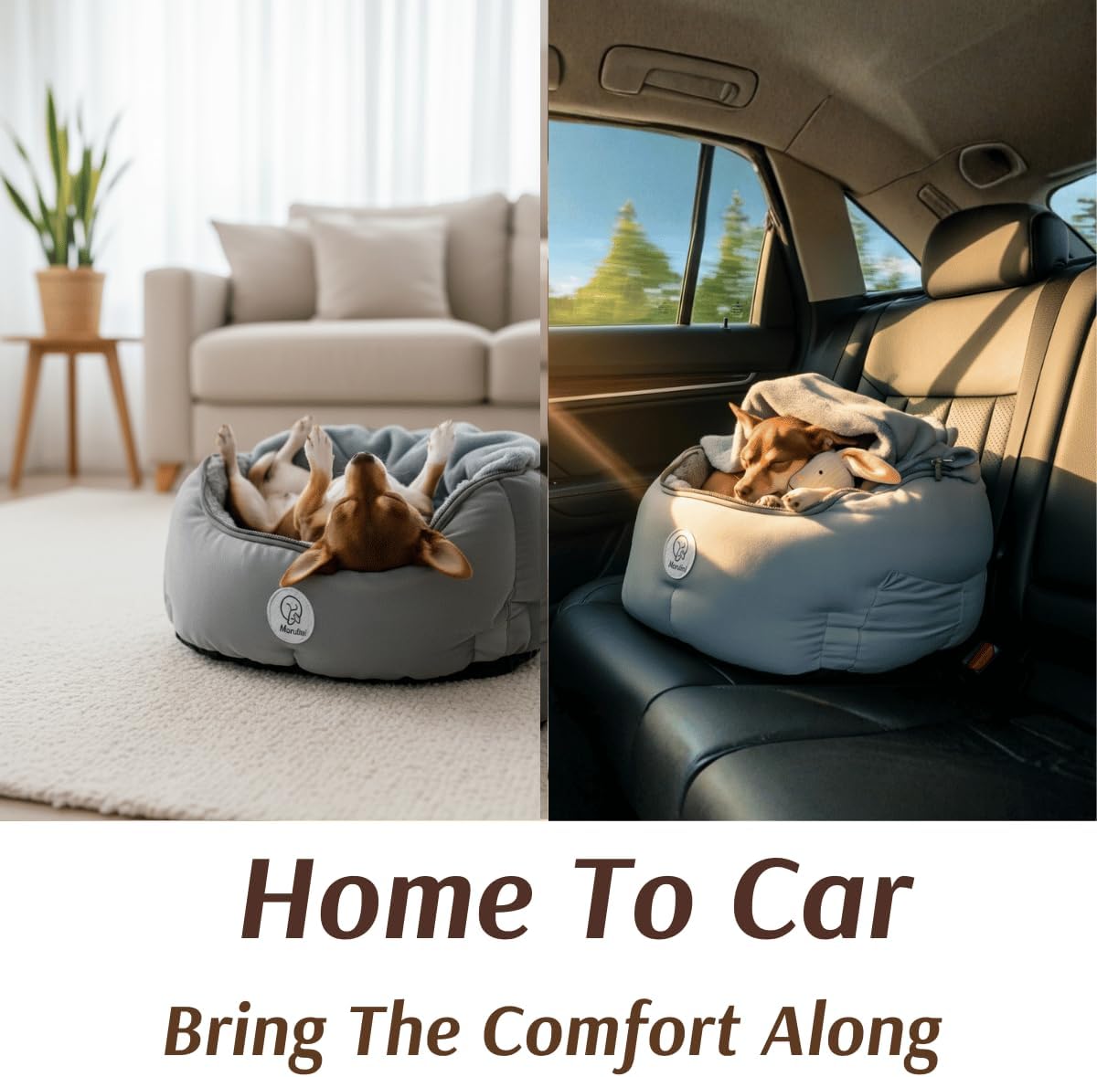 Orthopedic Dog Car Seat for Small Breeds - Original Calming