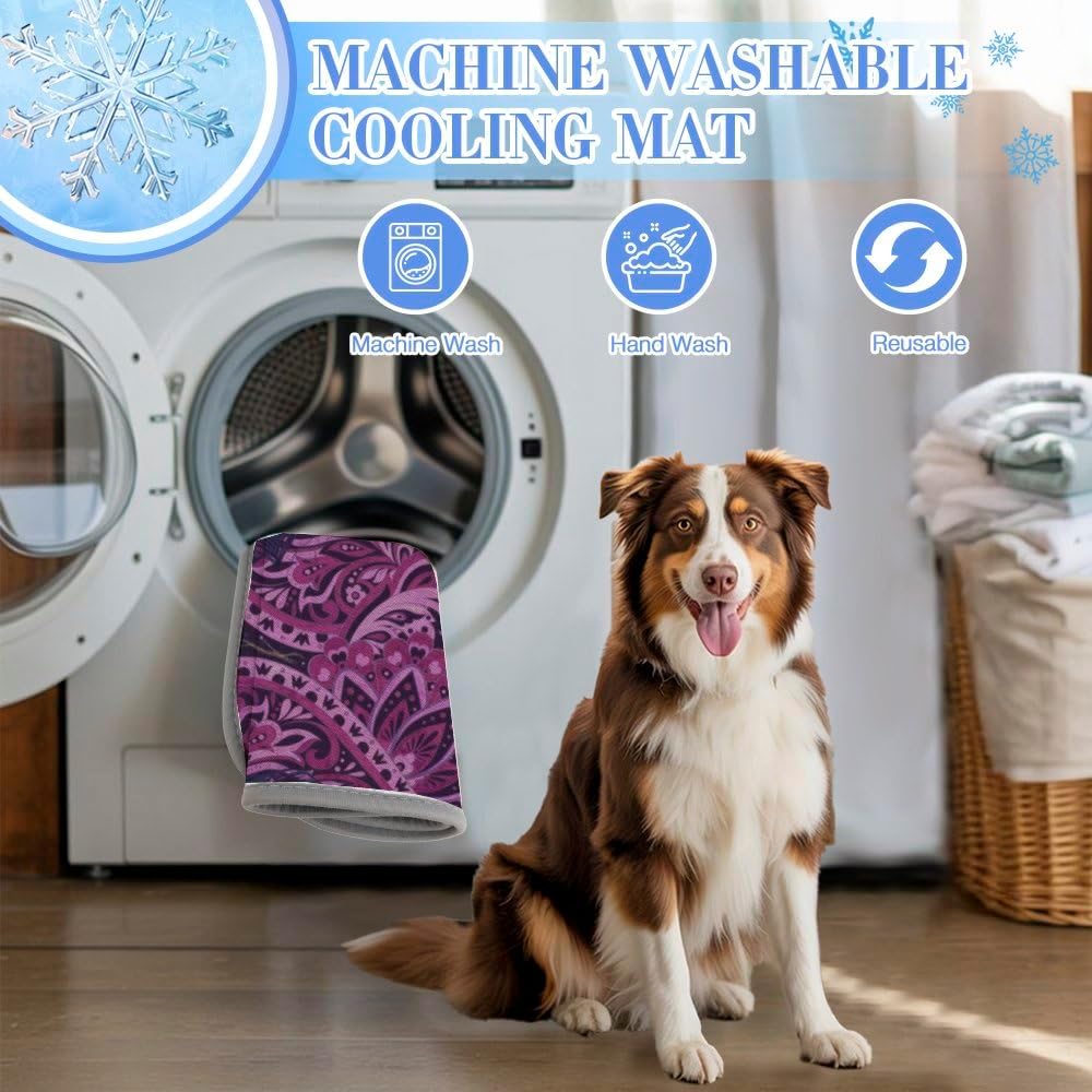 Cooling Mats for Cats Ice Silk Dog Mat Bed Paisley Pattern
