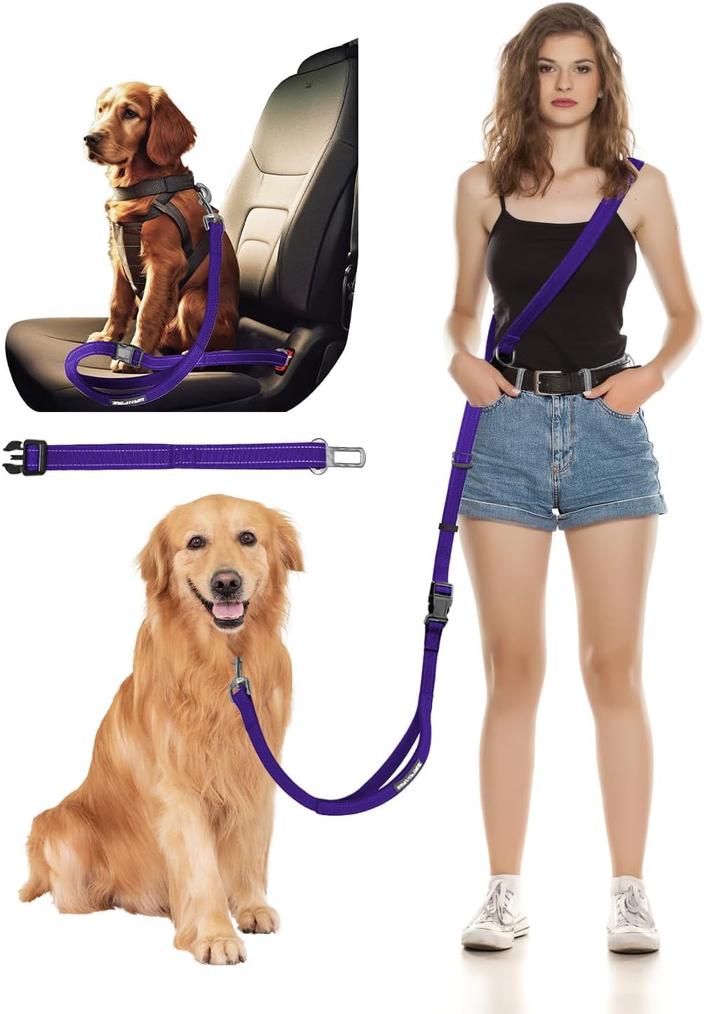 Hands Free Dog Leash, 2-in-1 Detachable Pet