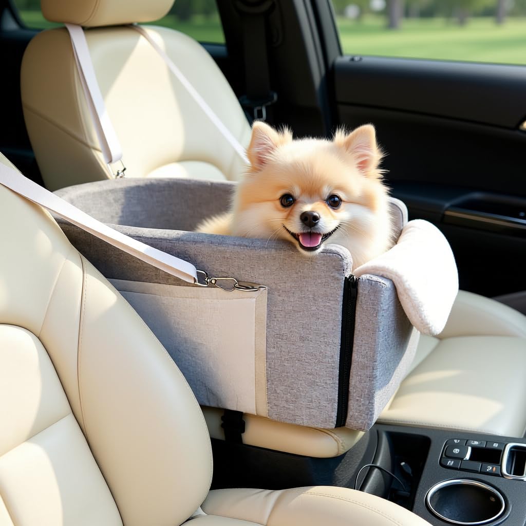 Multi-Function Small Dog Car Seat Center Console & Carrier