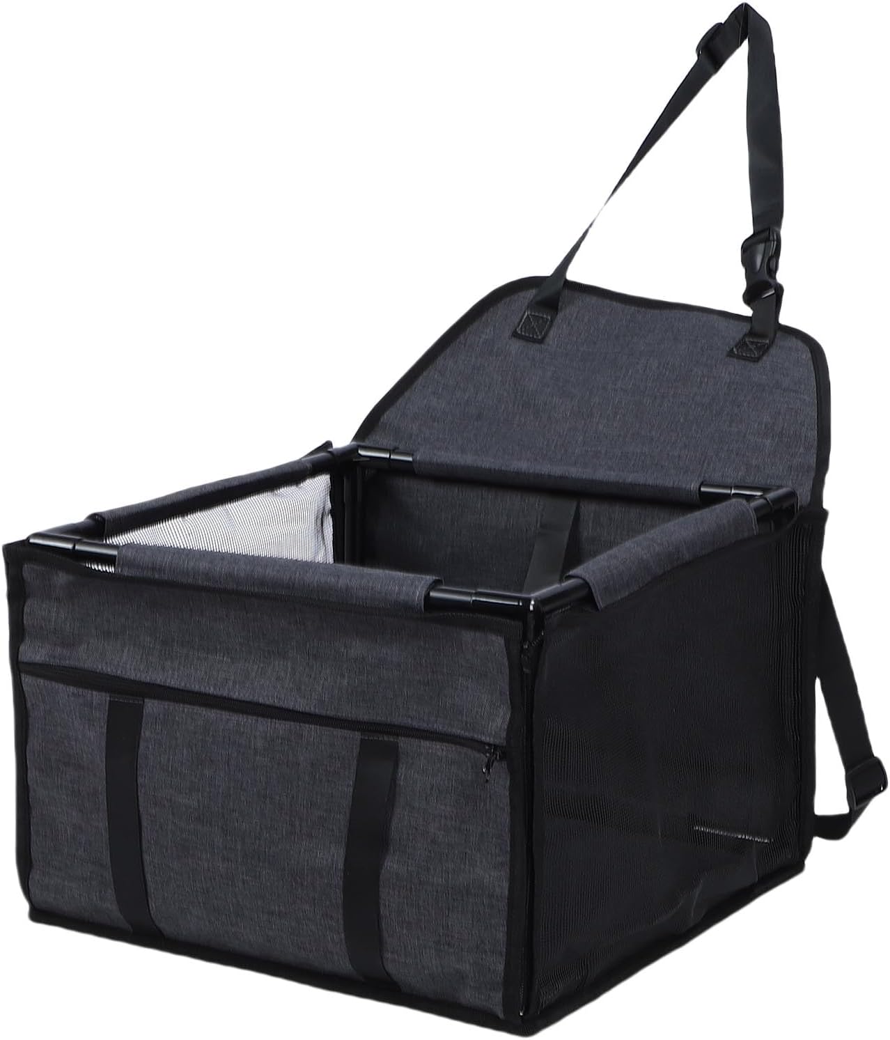 Dog Car Seat, Foldable Pet Carrier Crate with Breathable