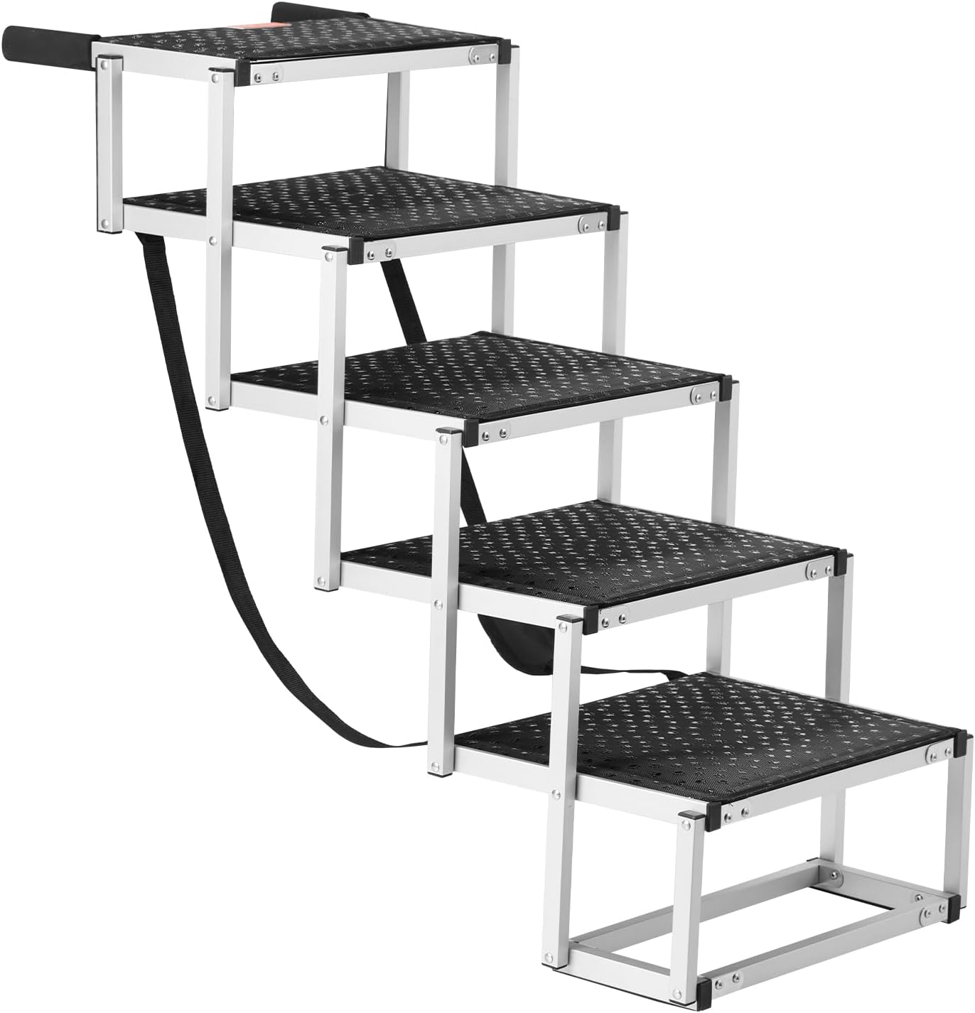4-Step Dog Car Steps, Folding Dog Ramp with Nonslip
