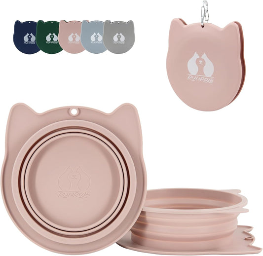 2-in-1 Collapsible Silicone Dog Travel Bowls, Slot Together