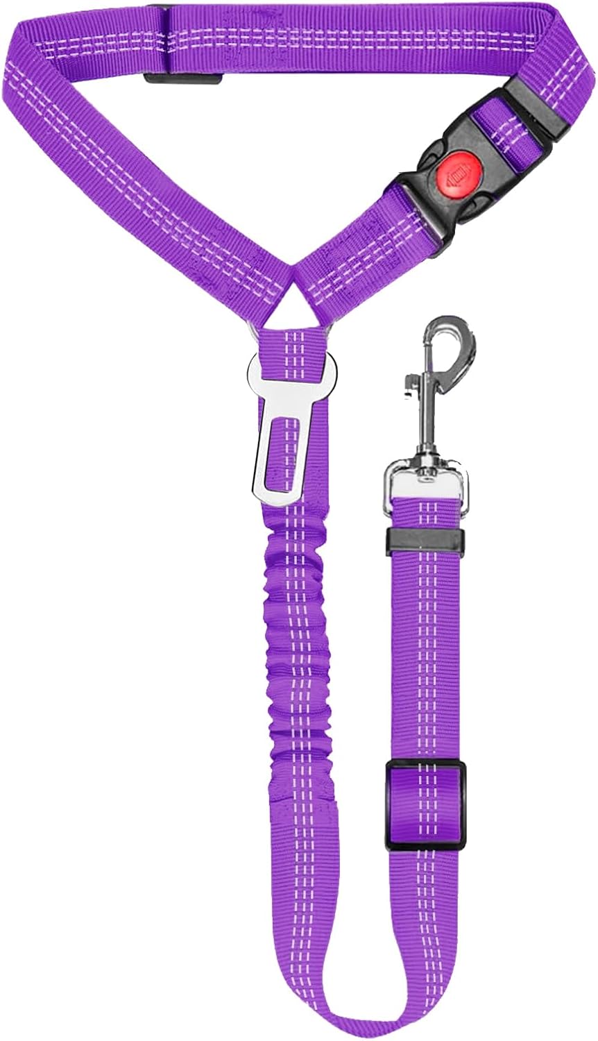 Removable Dog Seat Belt Harness for Car, 3 in 1 Pet Car