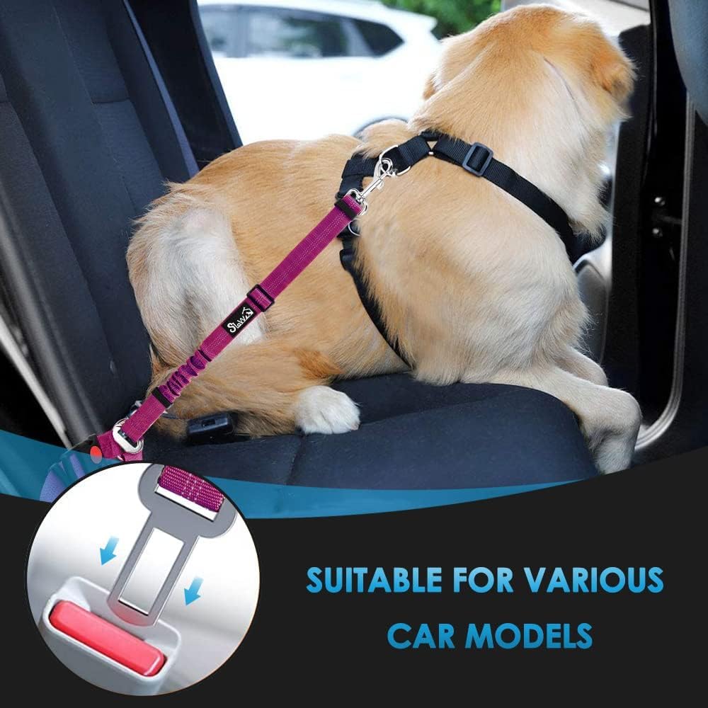 Dog Seat Belt, 2 Pack Harness Seatbelt Adjustable With