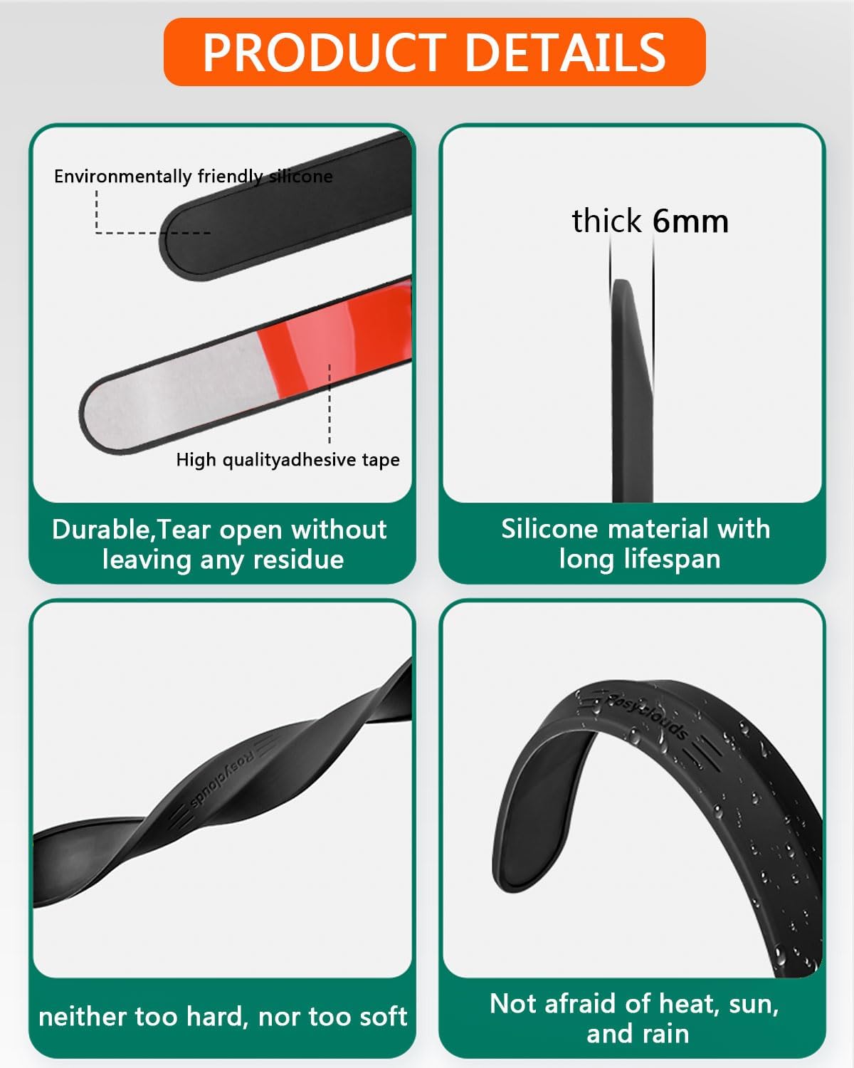 muekzu Silicone Car Door Edge Guard Trim Molding Crash Scratch Protector Scratch Guard for Car,Sedans,Truck,SUV 4PCS (Black)