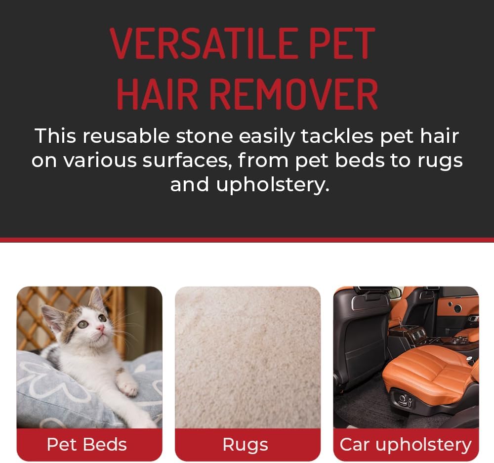 Pet Hair Remover Rock – 3 Pack Reusable Dog & Cat Hair