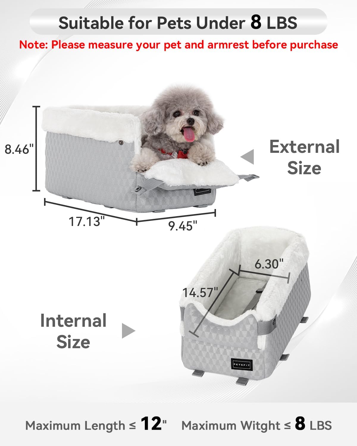 Dog Car Seats for Small Dogs with Safe Protection Hooks